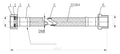 Eauflexibele aansluitslang Kiwa 3/8" bi x 1/2" bu 60 cm RVS