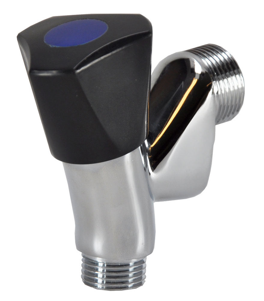 Eaubeluchterkraan met knop Kiwa 1/2" x 3/4" chroom/zwart