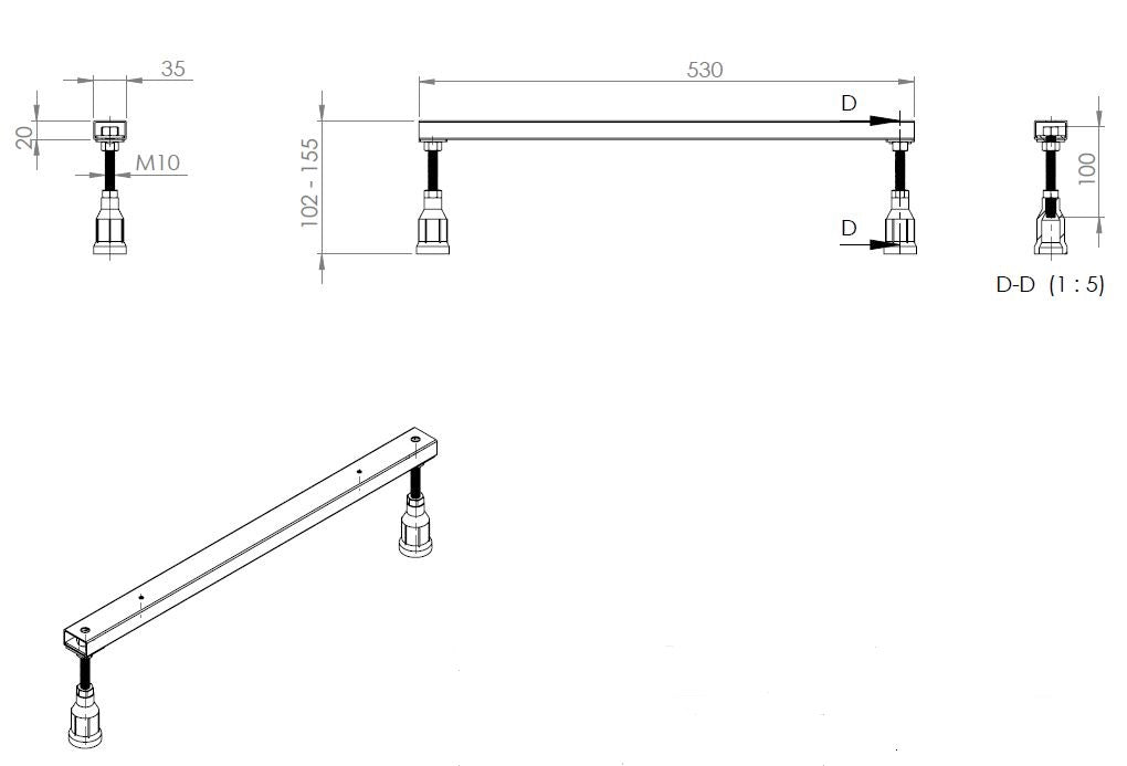Eauuniversele bad-potenset M10/60 verstelbaar
