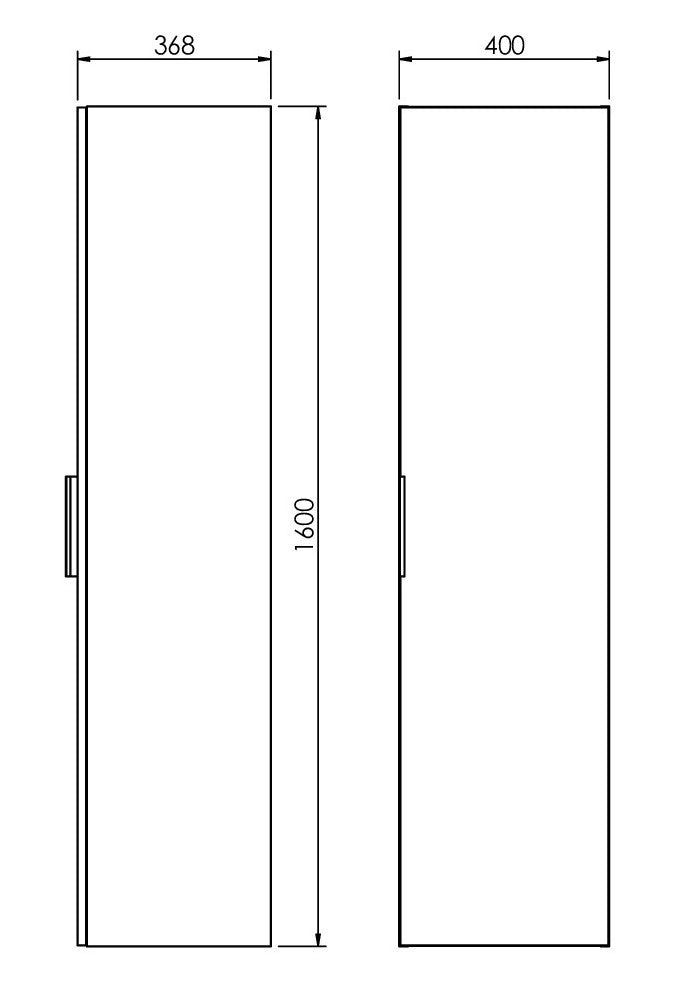 Eaunova Pack kolomkast kit omkeerbaar 160x40x37cm wit