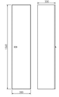 Eauarte Pack kolomkast kit omkeerbaar 156x35x33cm eiken Kendal