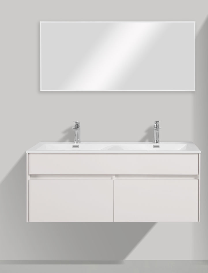 Eauroma onderkast + wastafel + spiegel 120 cm wit/wit