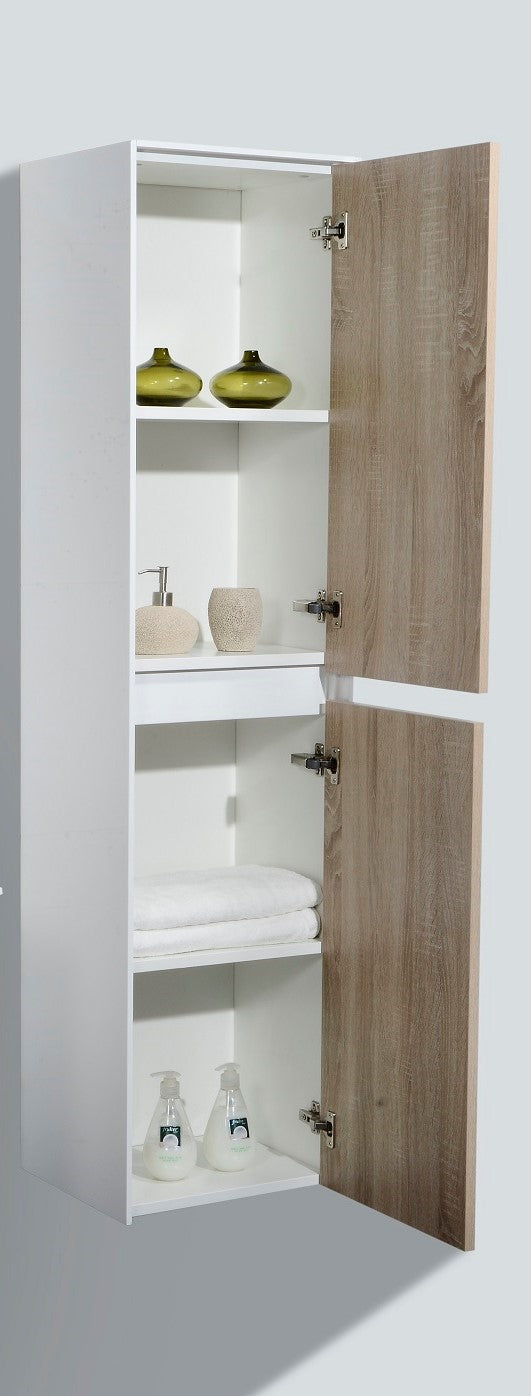 Eauroma kolomkast 160 cm wit/wit eiken rechts