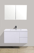 Eausevilla onderkast + wastafel + spiegelkast 100 cm wit