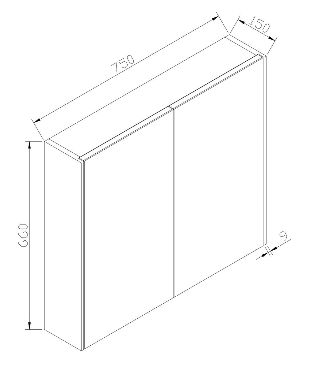 Eaumurcia spiegelkast 75 cm rustiek eiken licht