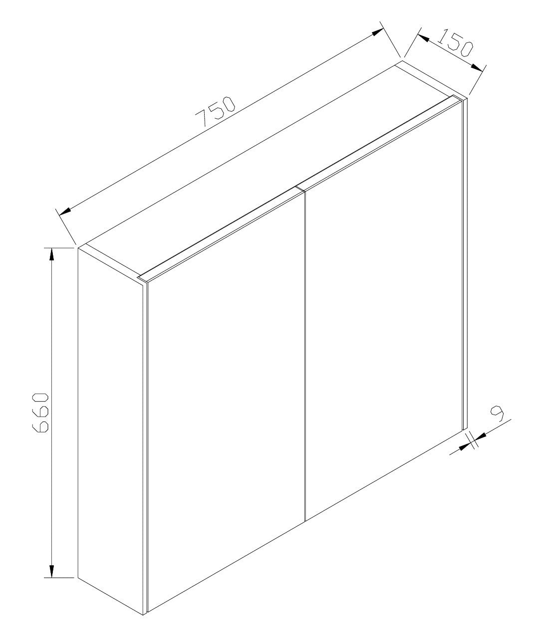 Eaumurcia spiegelkast 75 cm rustiek eiken licht