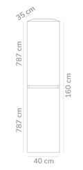 Eaurio kolomkast omkeerbaar 160 cm wit