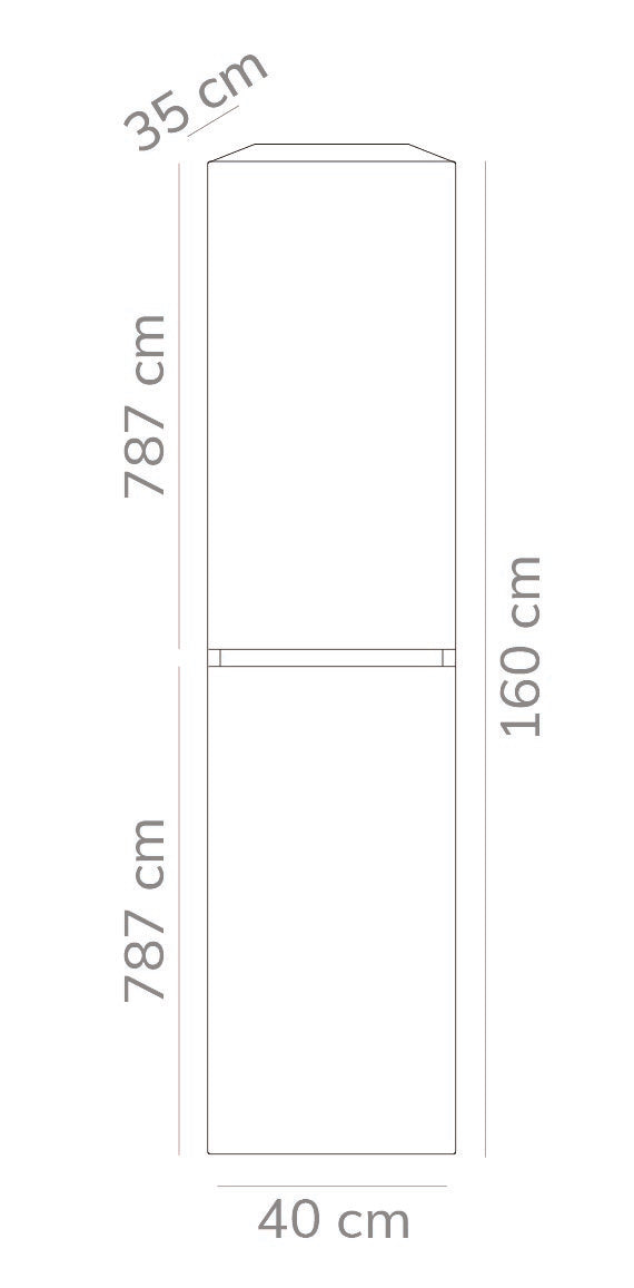 Eaurio kolomkast omkeerbaar 160 cm wit