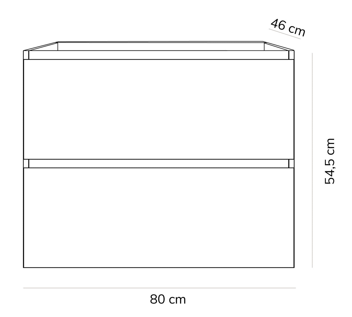 Eaurio onderkast 80 cm houtdecor