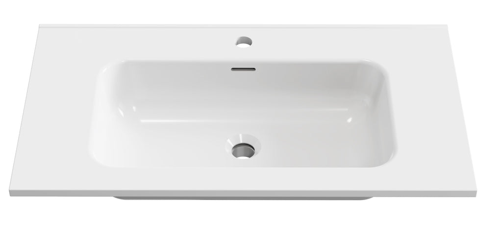 Eaurio wastafel 80 cm wit