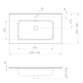 Eaurio wastafel 80 cm wit