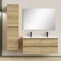 Eaurio onderkast + wastafel + spiegel 120 cm houtdecor