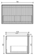 Eaubrunella onderkast + wastafel zwart + spiegel 80 cm - eiken