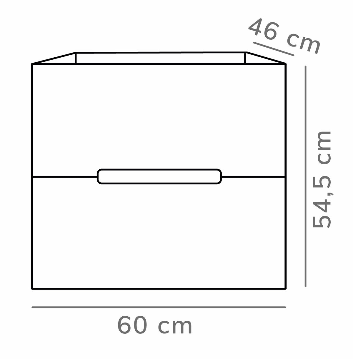 Eausira onderkast 60cm mat wit