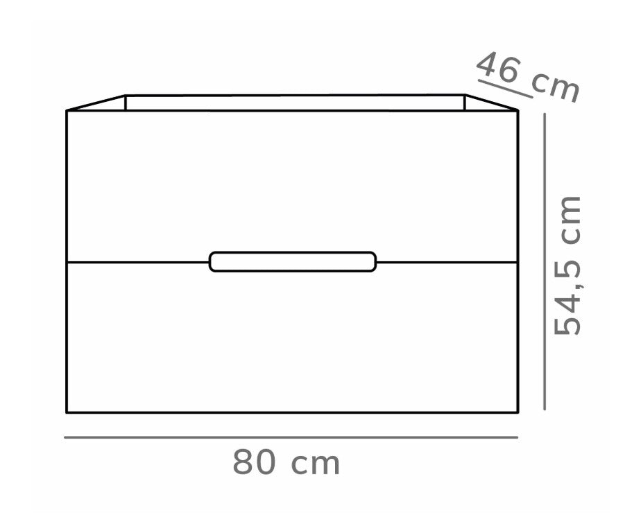 Eausira onderkast 80cm mat wit