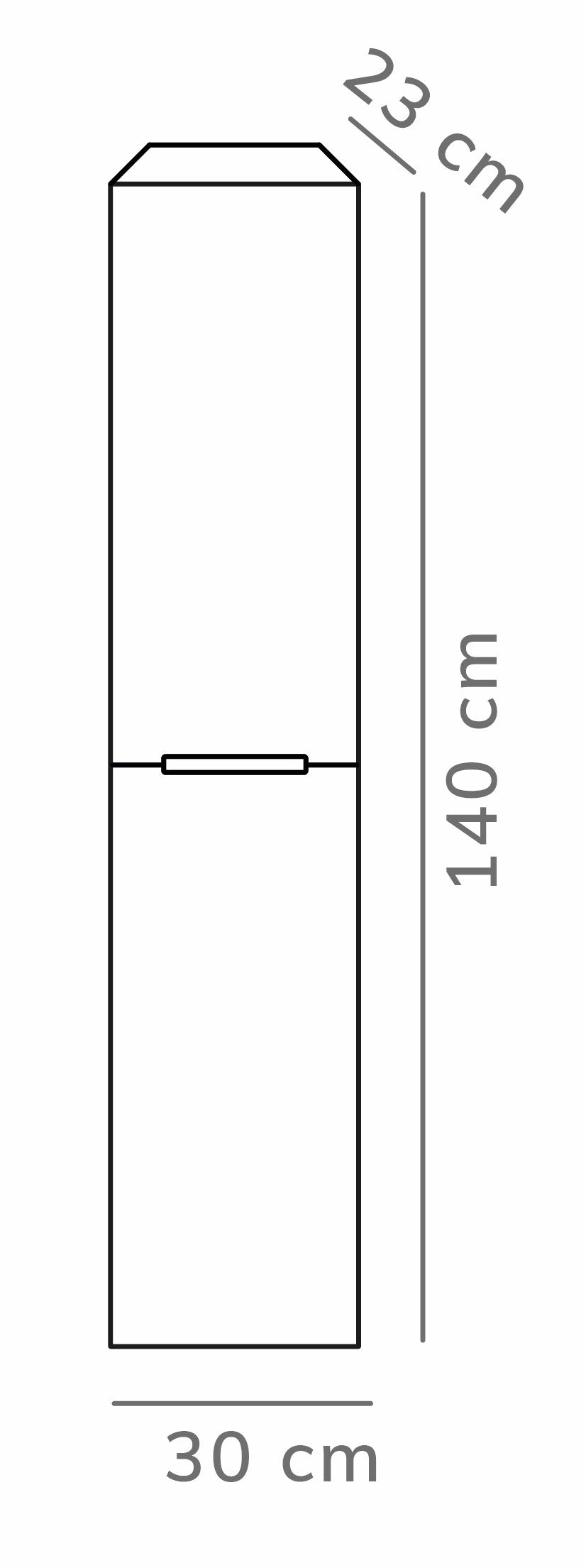 Eausira kolomkast 30cm mat wit