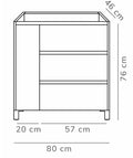 Eaupalm onderkast 80cm mat wit