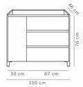 Eaupalm onderkast 100cm mat wit