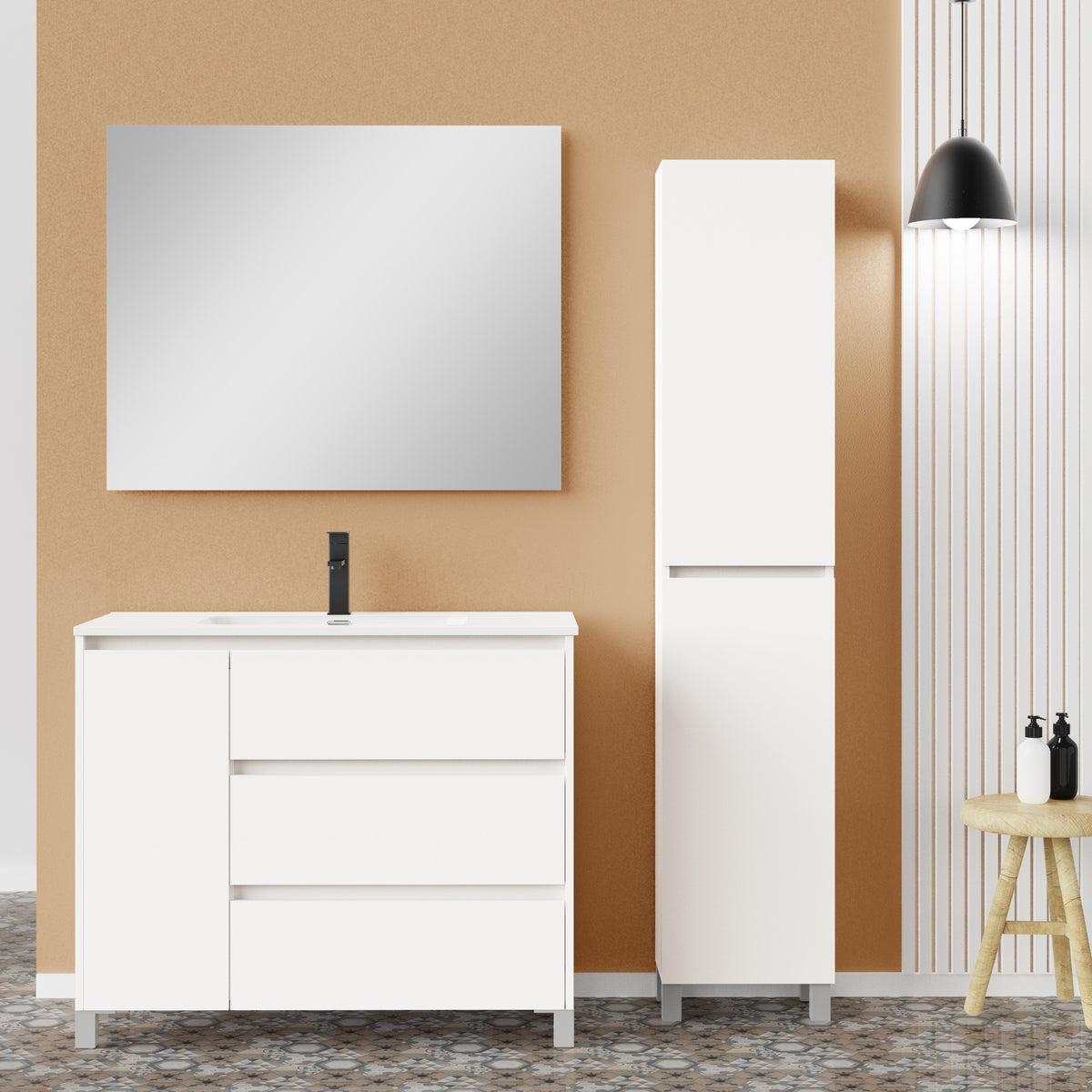 Eaupalm onderkast 100cm mat wit