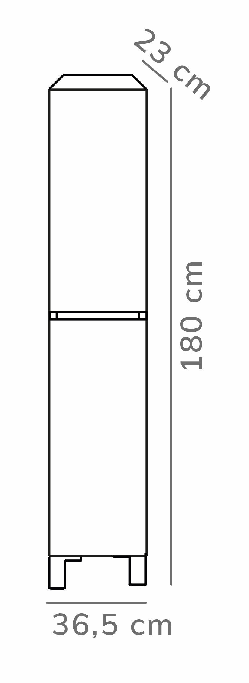 Eaupalm kolomkast 35cm licht eik