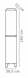 Eaupalm kolomkast 35cm licht eik