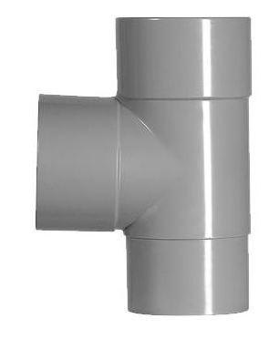 EauhWA Tee 90gr.Grijs 2xmof/verj.Spie 100mm