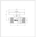 Eaukogelstopkraan met vlindergreep draad 1/2"M