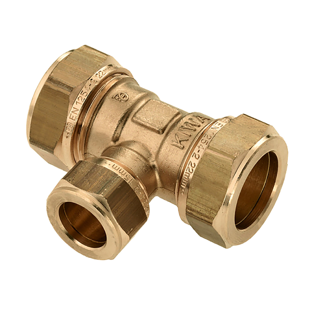 Eaut-koppeling messing Kiwa Gastec 28 mm x 22 mm x 28 mm knel