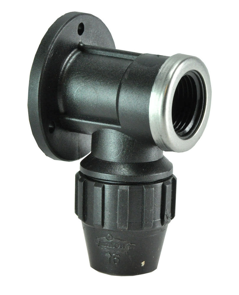 Eautyleenkoppeling muurplaat 16 mm x 1/2" binnendraad