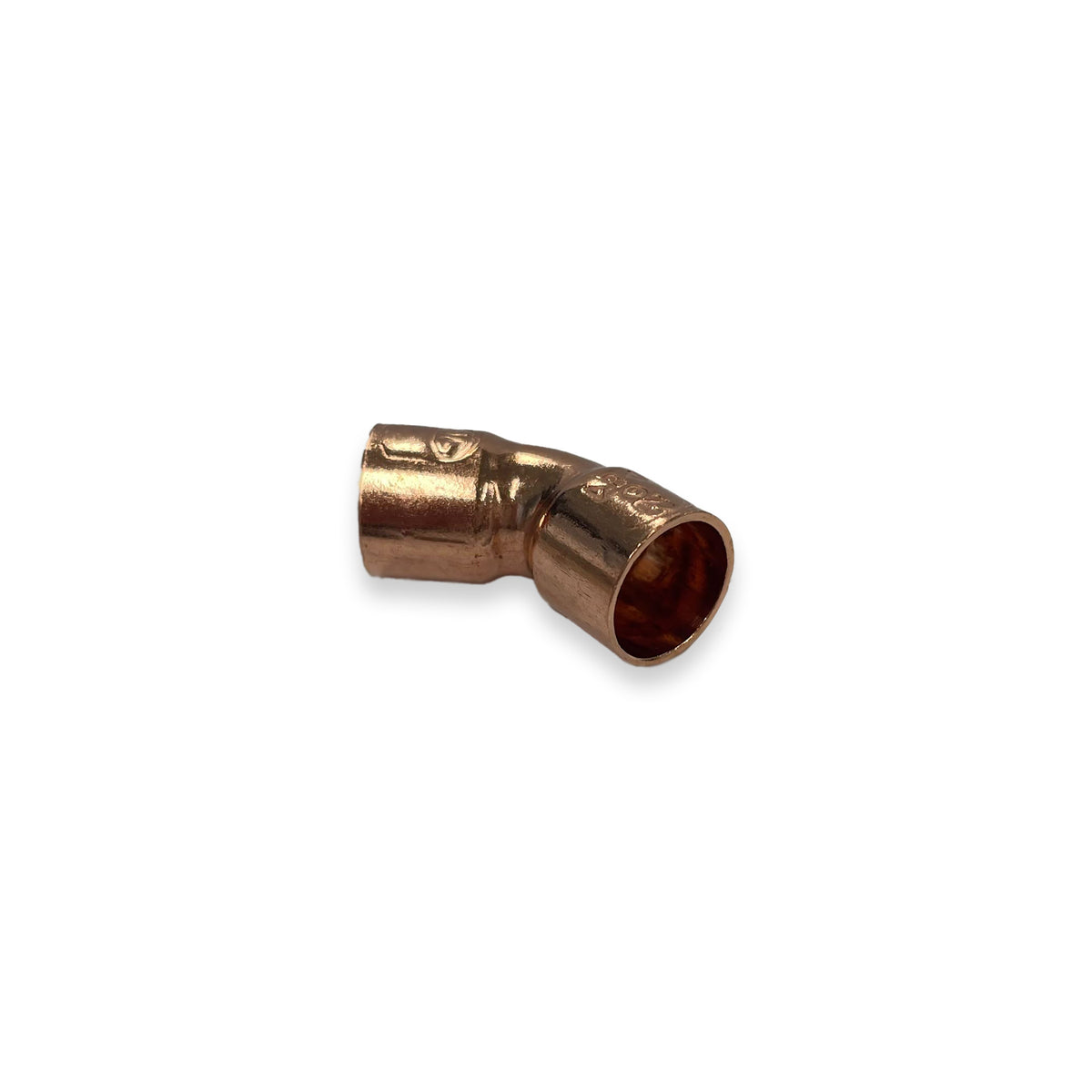 Eaubocht roodkoper 15 x 15 mm 45 graden