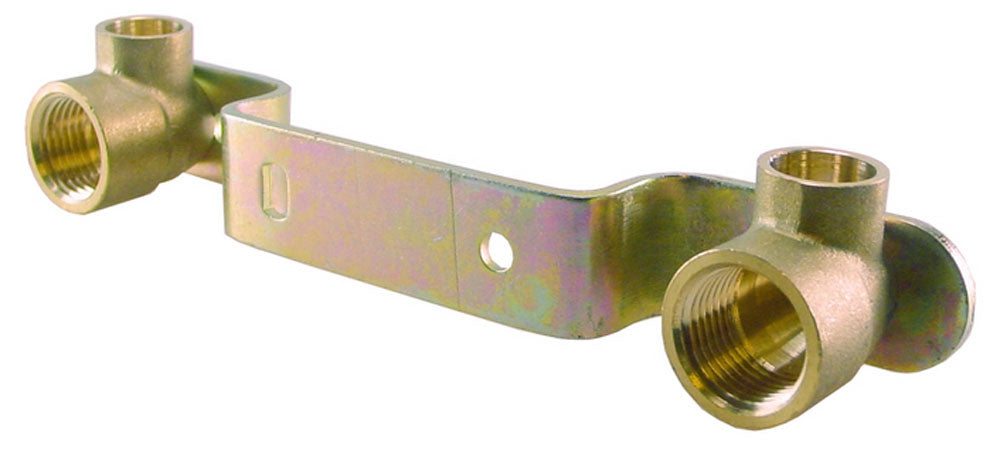 Eaumessing soldeer muurplaat-beugel gemini 1/2"x 15cm