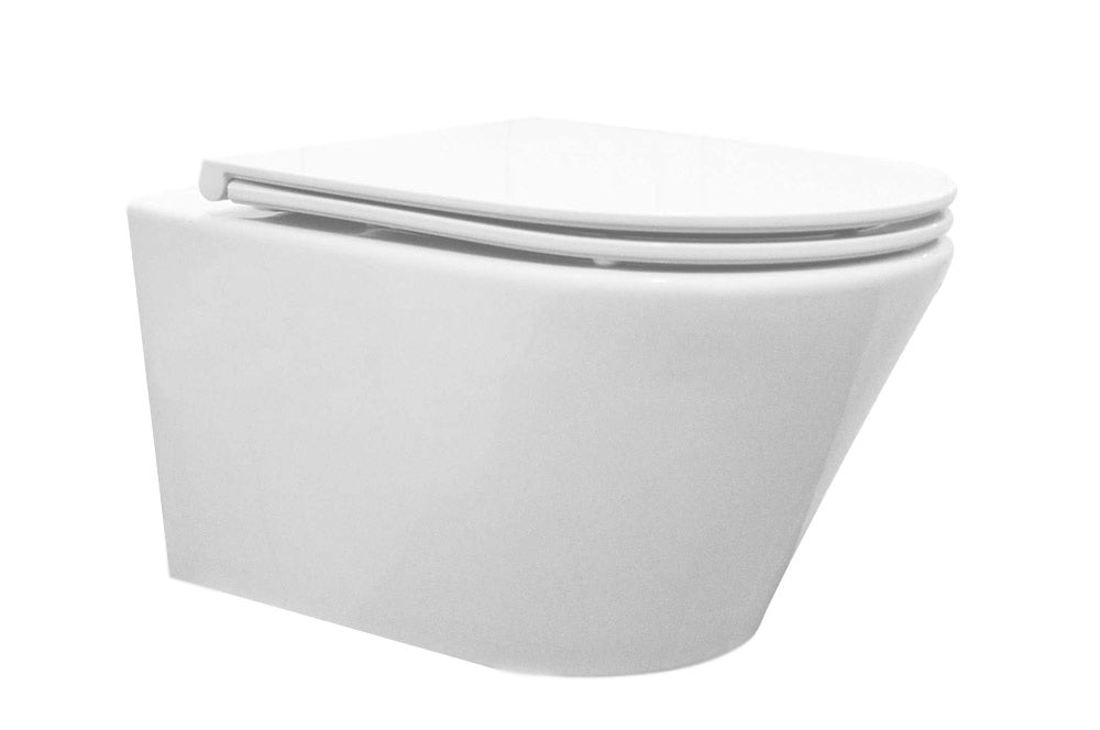 Eautornado rimless wandcloset 52,5cm met zitting sc/to - glans wit