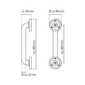 Eaubadgreep 30 cm chr (rvs)