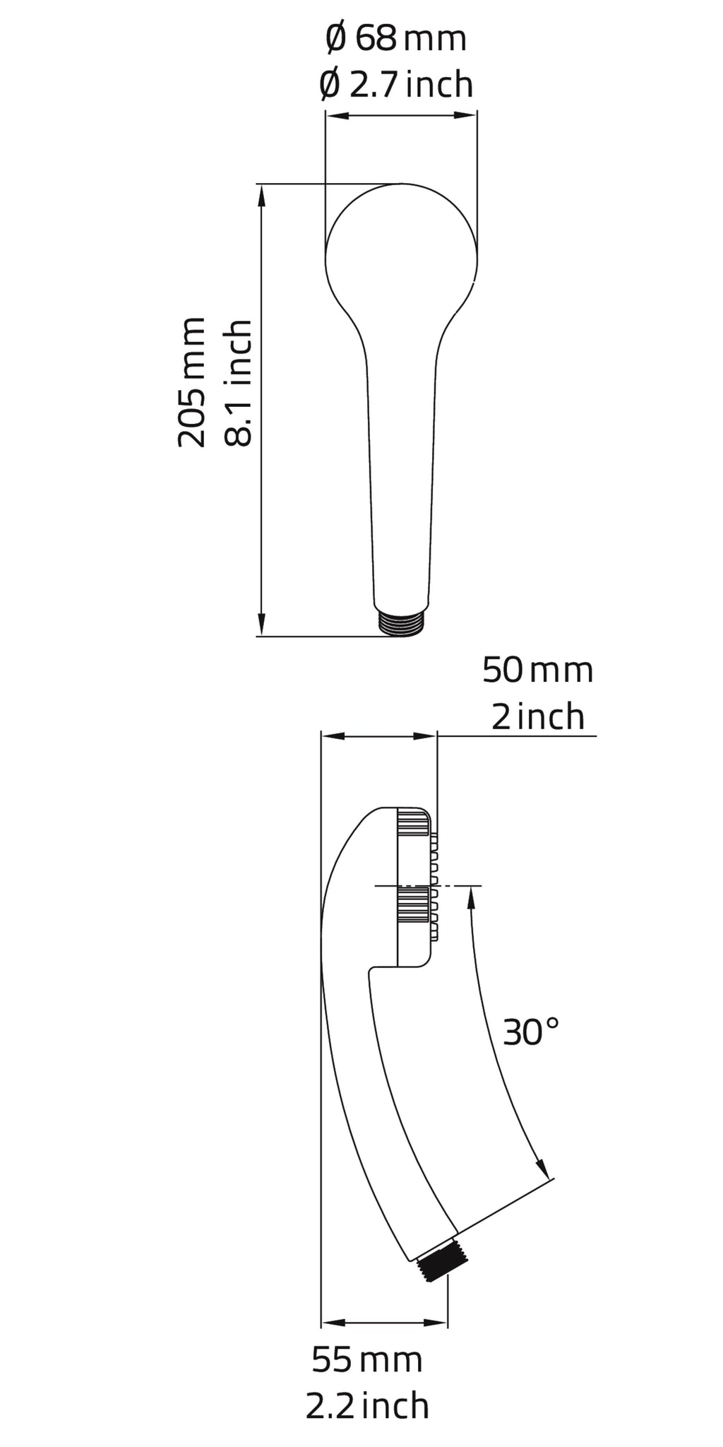 Eauhanddouche belem 1 jet chroom
