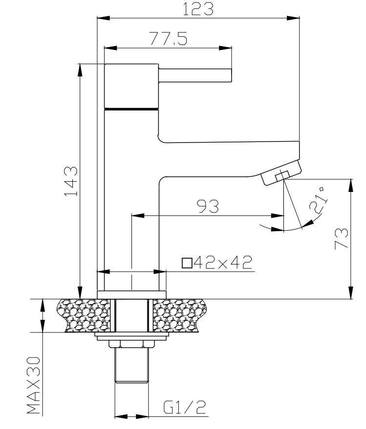 Eaucomo koudwaterkraan design chroom