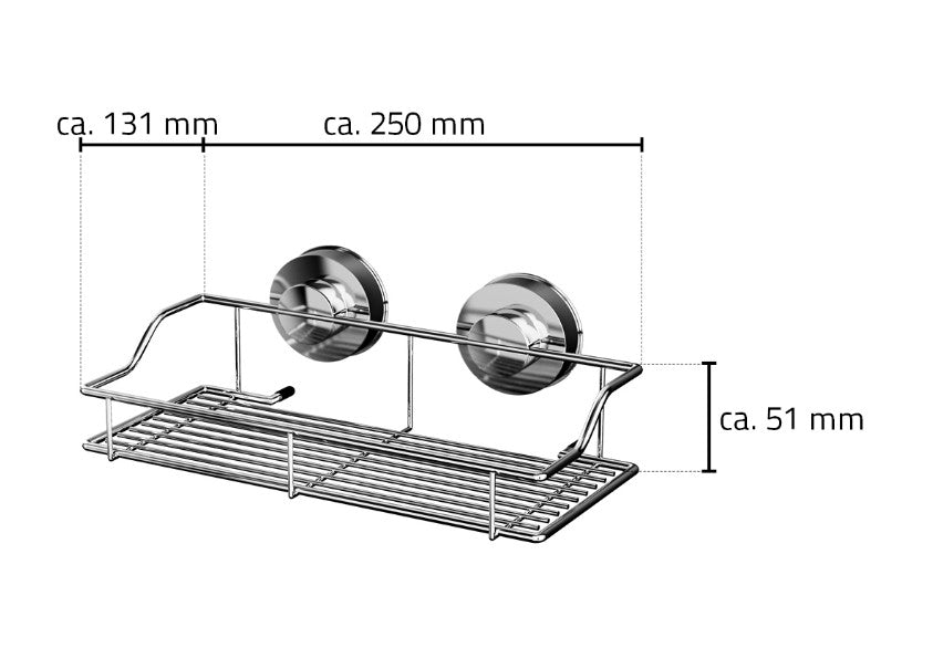 Eaudoucherekje  250 x 95 x 142 mm chroom