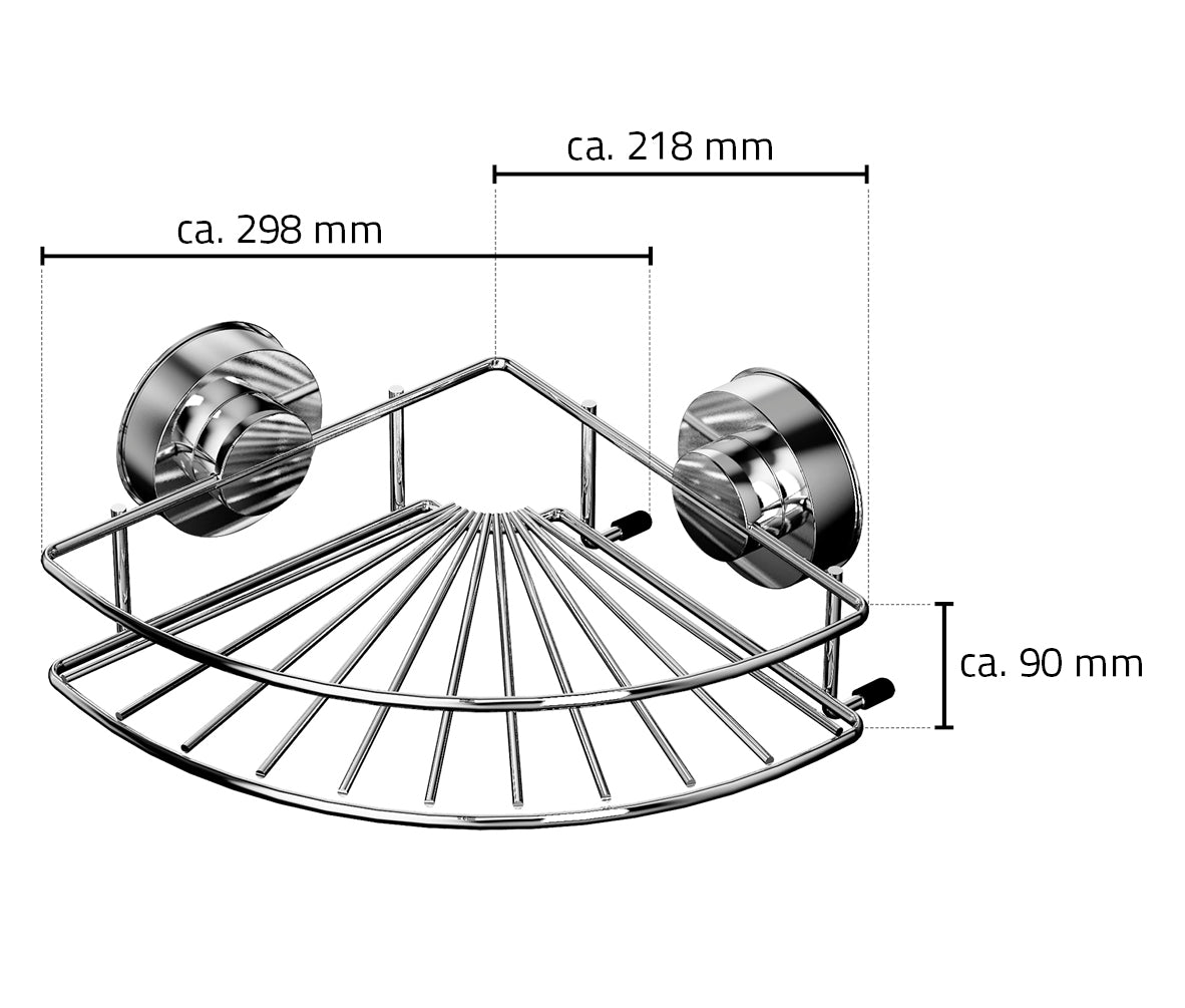 Eauhoekdoucherekje  298 x 90 x 218 mm chroom