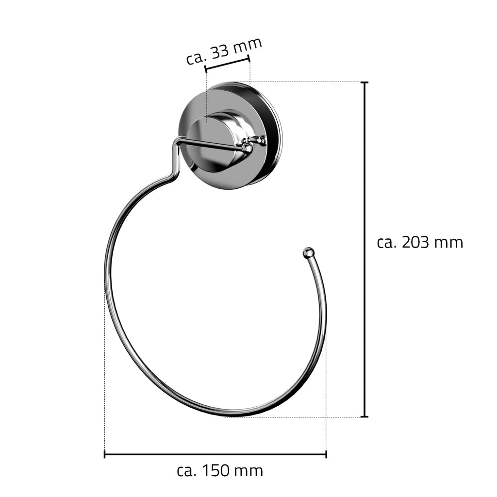 Eauhanddoekring  153 x 205 x 32 mm chroom