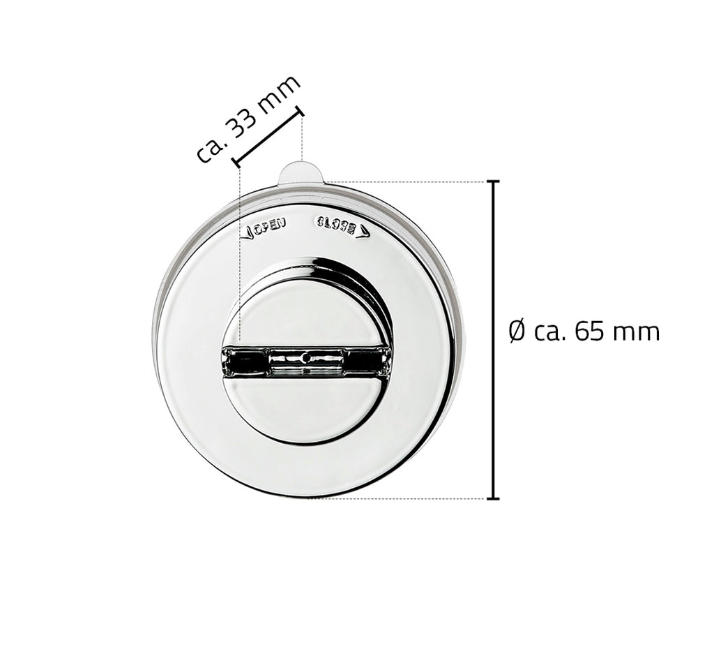 Eauvervangzuignap 65 x 65 x 32 mm chroom