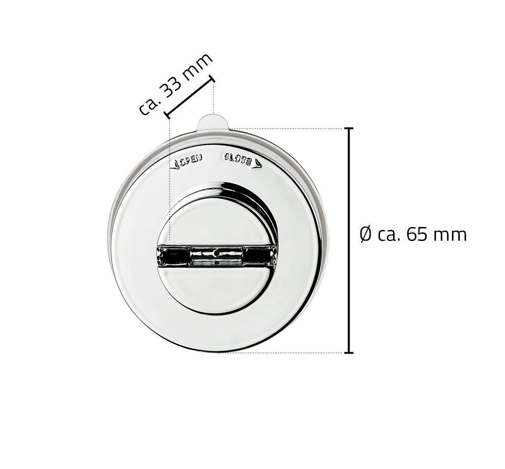 Eauvervangzuignap 65 x 65 x 32 mm chroom