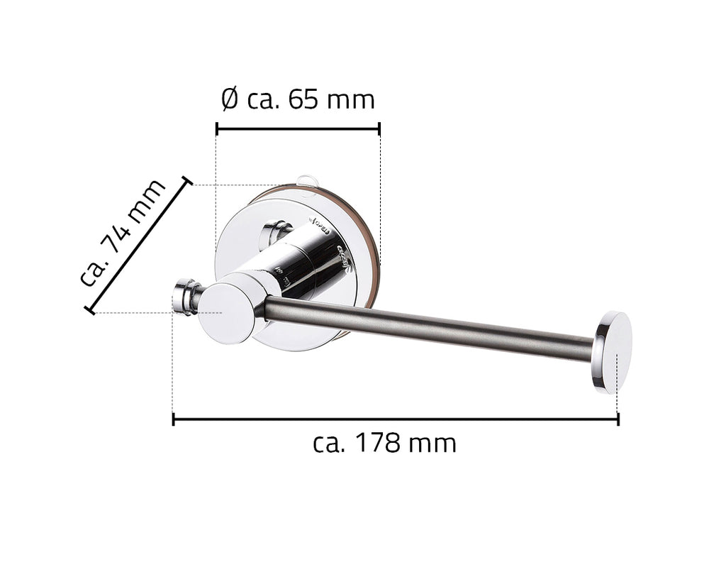 Eautoiletrolhouder  178 x 65 x 74 mm chroom