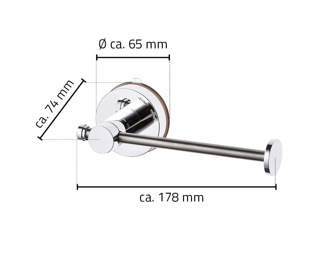 Eautoiletrolhouder  178 x 65 x 74 mm chroom