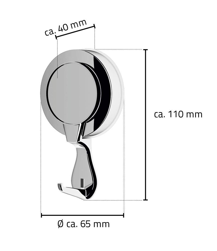 Eauophanghaken  65 x 110 x 42 mm chroom